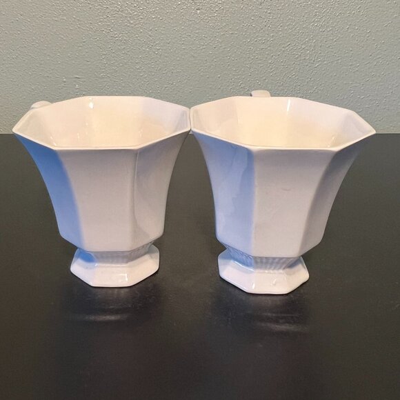 Set of 4 Vtg CASTLETON CHINA Independence Ironstone White Octagon  Cups ~ Japan - Picture 6 of 12